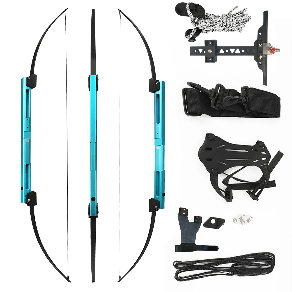 

58inch Recurve Bow Archery 35lbs Folded Bow Aluminum Riser LH/RH Sports Field Archery Target Practice Hunting Shooting