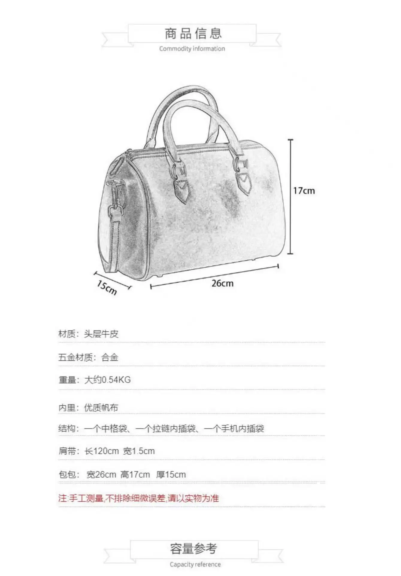 2024 Luxury Brand Top Layer Cowhide Vintage Boston Tote Pillow Bag Leather Shoulder Crossbody Bag for Women