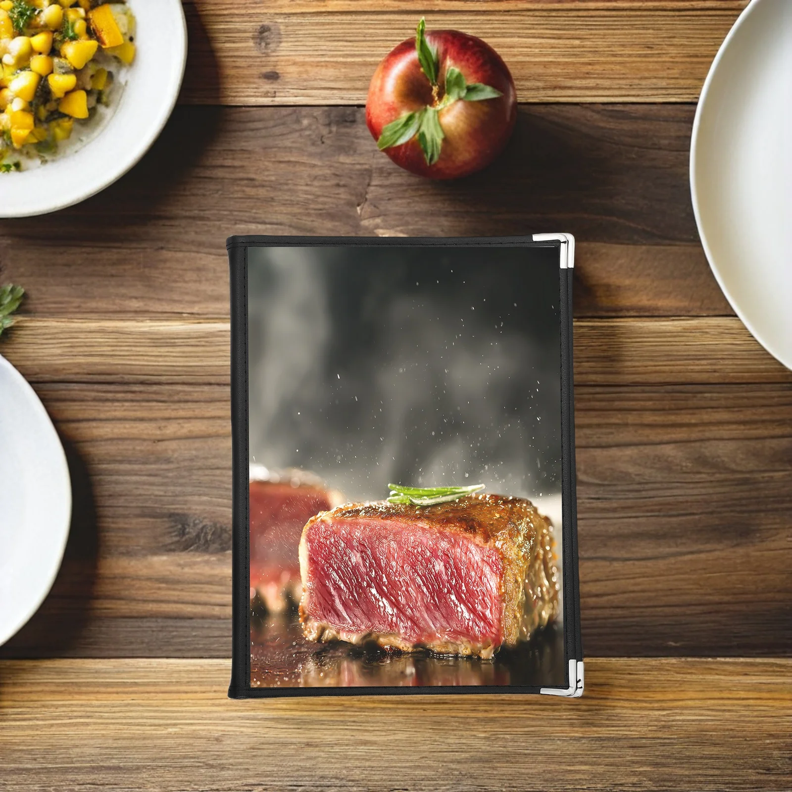 Raccoglitore per Menu Ristorante Trasparente Formato A4 8 Pagine 16 Scomparti Cartella Menu in PVC Resistente agli Strappi Copertina in Finto PVC Quaderno