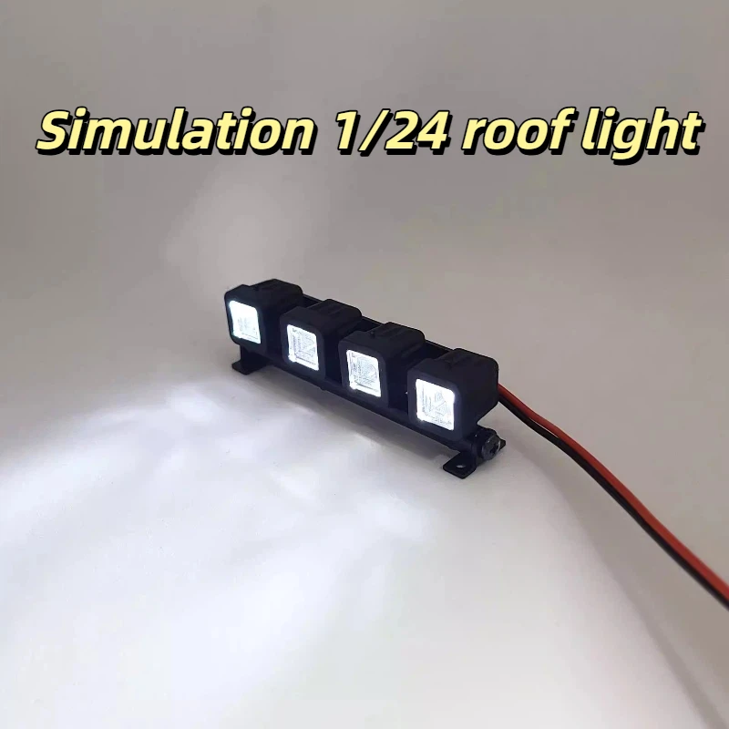 Generic RC Car LED Roof Light Bar 1/24 Scale Bright Top Lamp For RC Rock Crawler Jimny Gladiator Wrangler Model Vehicle