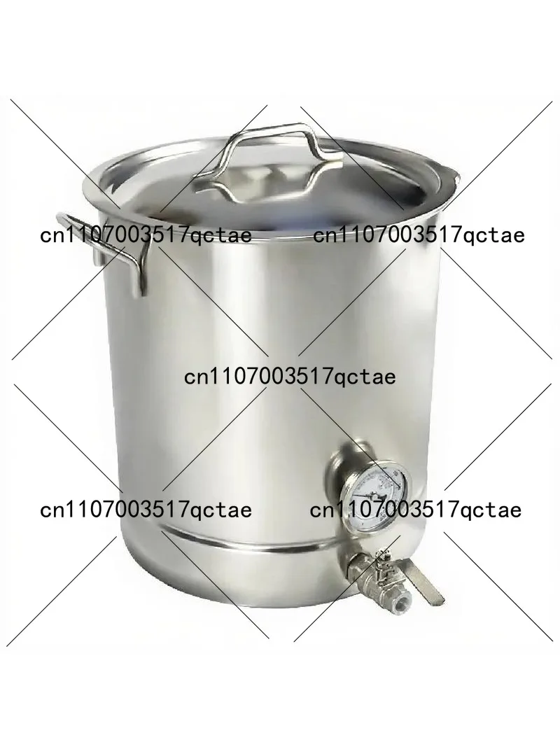 Stainless Steel Beer Barrel with Faucet, Home Brewing Fermentation Tank for Grape Wine Cooling