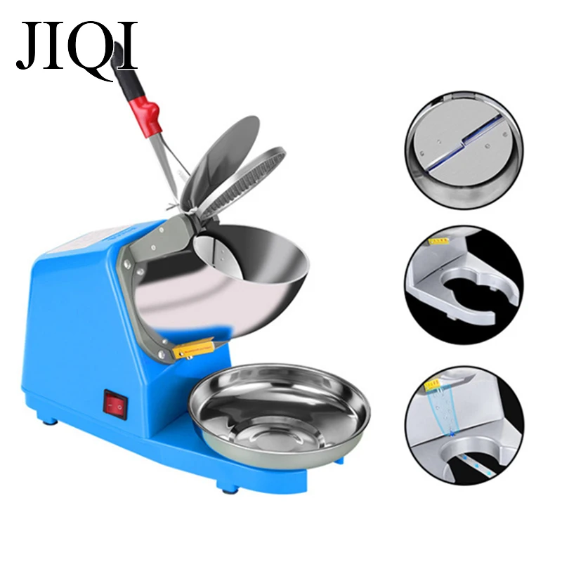 JIQI 110V/220V Electric Ice Crusher Smoothie Shaver Snow Cone Ice Block Breaking Grinder Machine Commercial Ice Slush Sand Maker