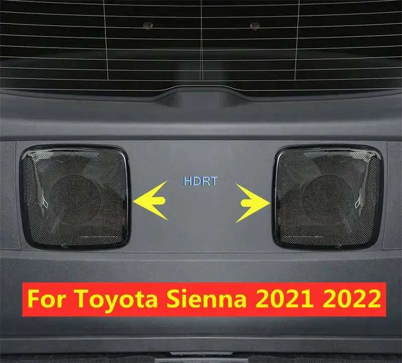 

Car styling Audio Speaker Frame Auto Door Loudspeaker decoration Covers Interior Sticker For Toyota Sienna 2021 2022 Accessories