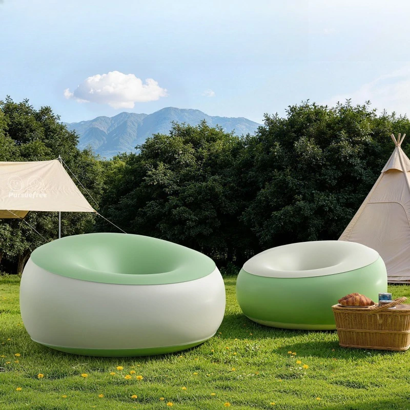 Inflatable sofa outdoor camping, indoor single folding easy portable inflatable sofa