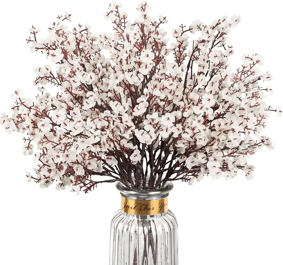 

Babys Breath Artificial Flowers, 8 Bundles White Real Touch Fake Flowers Silk Flowers Bulk for Vase Home Office Wedding Spring I