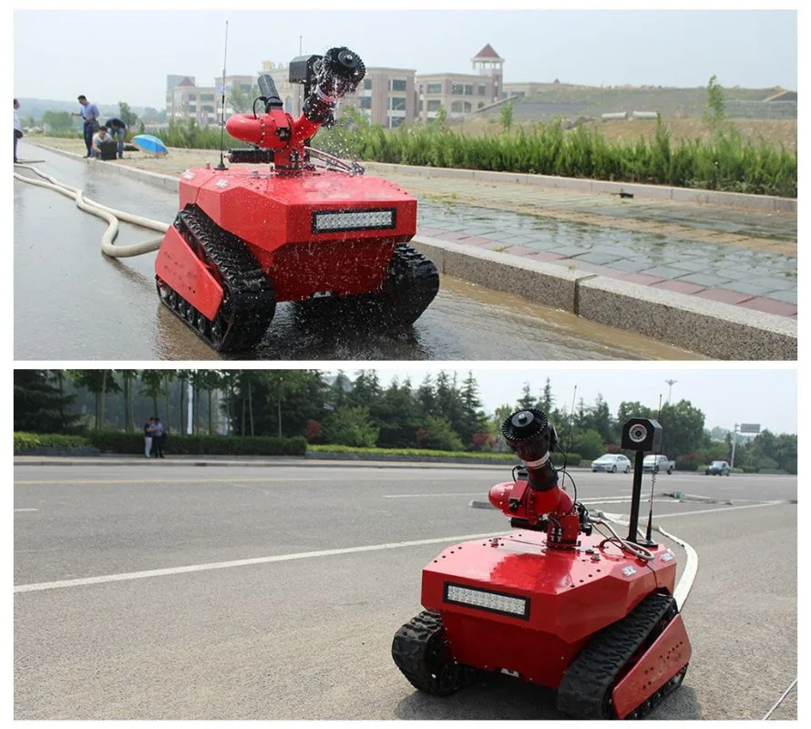 Fully intelligent crawler drive, wireless remote control, fire fighting robot