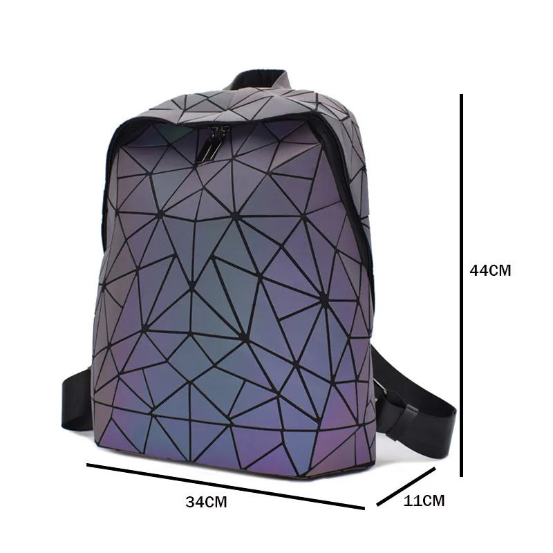 Women Backpack Luminous Girls Fashion Iridescence Large Capacity Racksack for Unisex