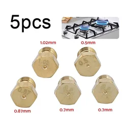 5pcs LPG Gas Jet Set Burner Hob Conversion Kit Nozzles 0.5/0.7/0.87/1.02 Cooker Hobs Gas Cooking Stove Gas Jets Hardware