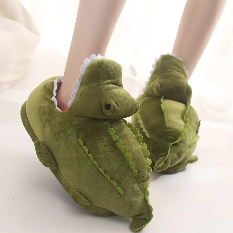 Crocodile Slippers Men Bedroom House Women Poop Shoes Soft Warm Plush Indoor Home Shoes Fashion Funny Winter Boy Slippers