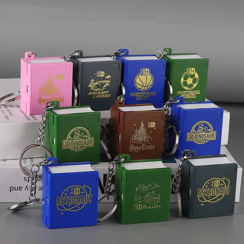Porte-clés Pop-up Livre 3D – Scène De Noël Hivernale – Breloque Livre Pliant Pour Sac à Dos, Clés Ou Sapin – ABS, 30g, 5x4x2,6 Cm