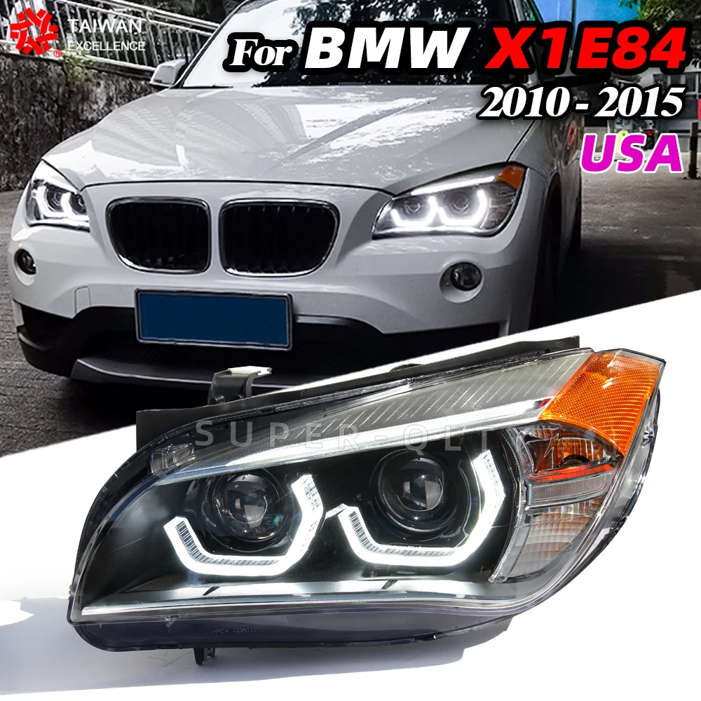 2 PCS For BMW X1 E84 Headlights 2010-2015 All LED Headlight Angel DRL LED Turning Signal USA E84 Head Lamp