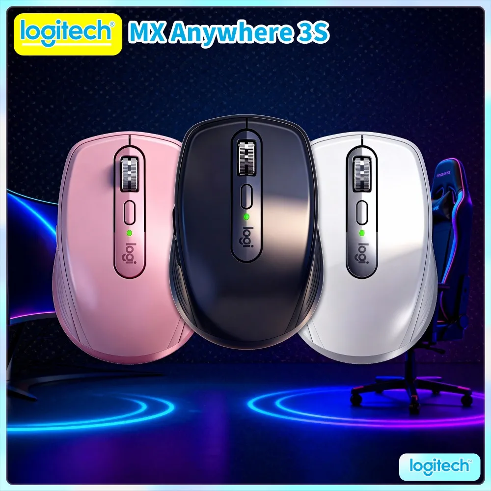 Logitech MX Anywhere 3S Wireless Mouse - 8K DPI, Magspeed Scroll, Silent Click, Compact Durable Build, Home & Office Dual Use