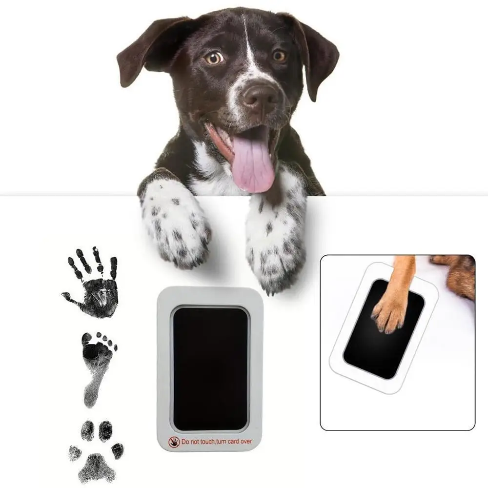 Clean Touch Pet Paw Print Ink Pad, Non-Toxic Dog Cat Footprint Memory Kit