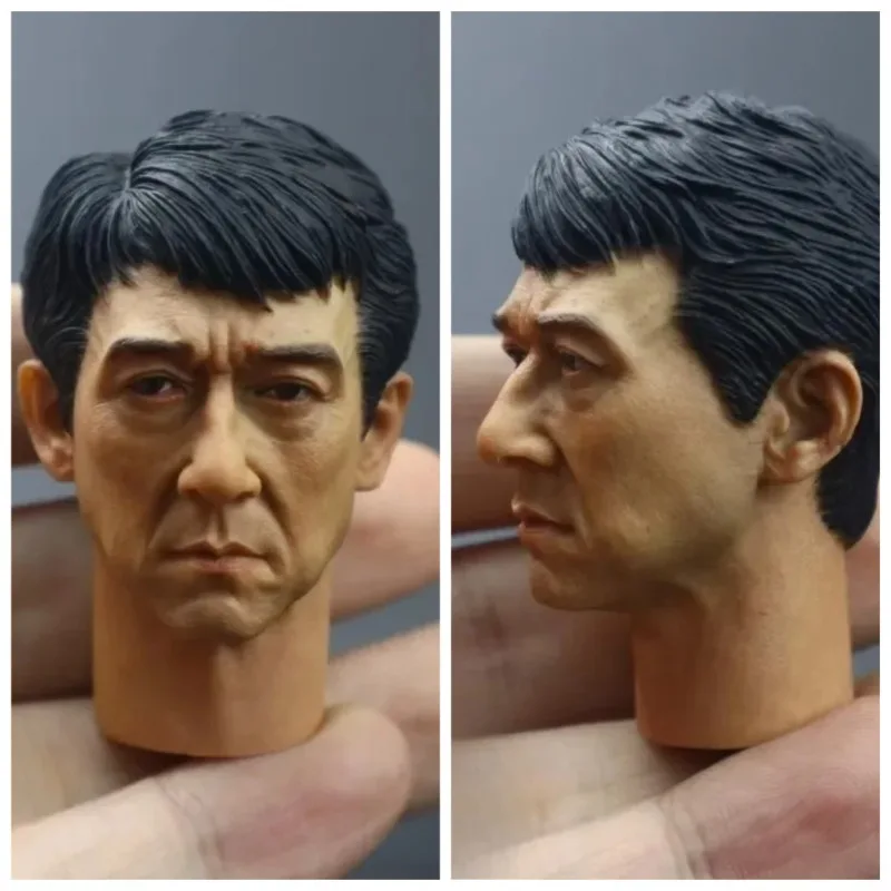 

1/6 Scale Asian Superstar Jackie Chan Head Scupt Detective Male Head Carving Model Fit 12inch Action Figure Body Dolls