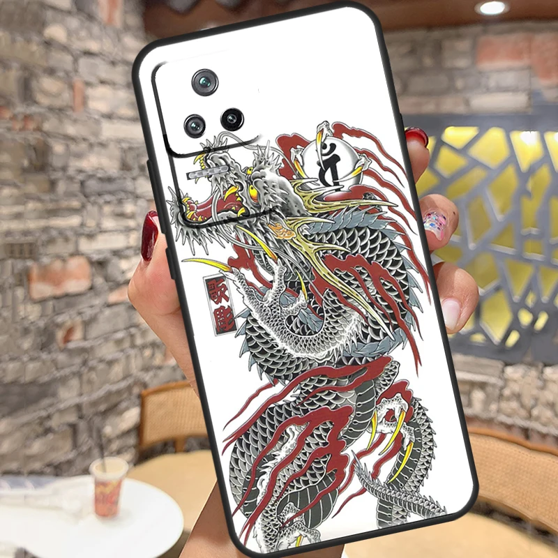 Yakuza Dragon Tattoo Case For POCO F5 X3 X5 Pro M5s C40 F3 F4 X4 GT Xiaomi 13 Ultra 11T 12T Pro 11 12 Lite Cover