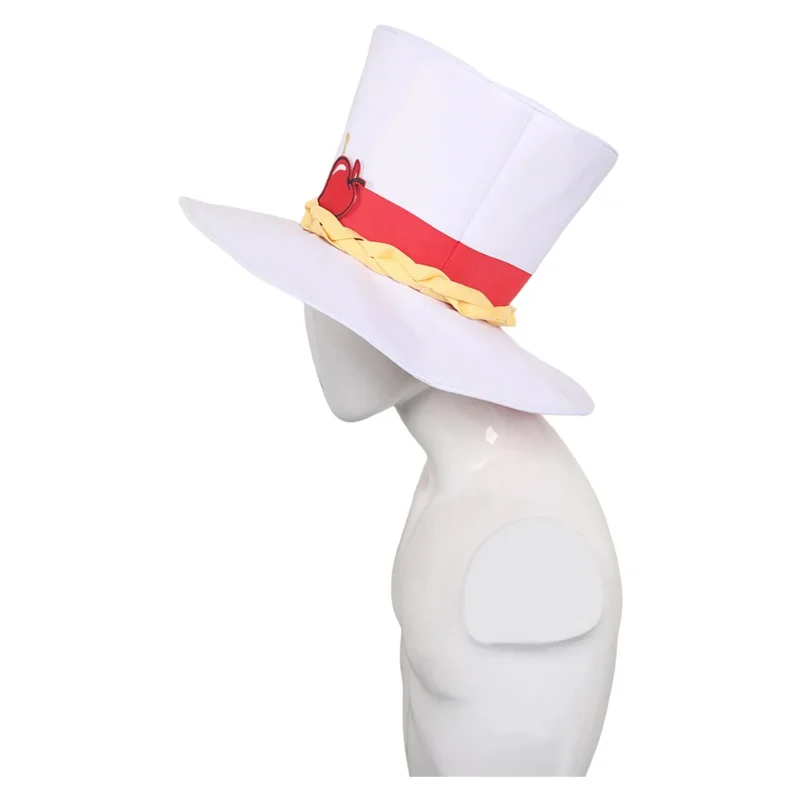 Chapeau de Cosplay de Dessin Animé Hazbin pour Homme, Casquette Blanche Unisexe, Accessoires d'Halloween