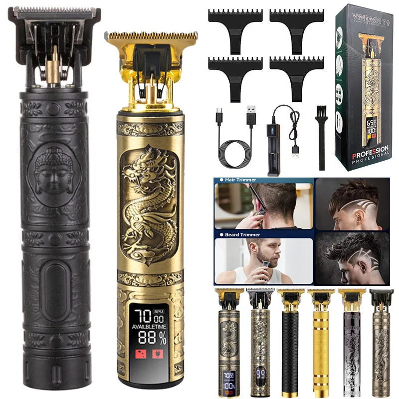 

Professional Electric Dragon Vintage Cordless Usb Rechargeable Body Beard Barber Shop Hair Clipper Trimmer Cut Cutter Machine