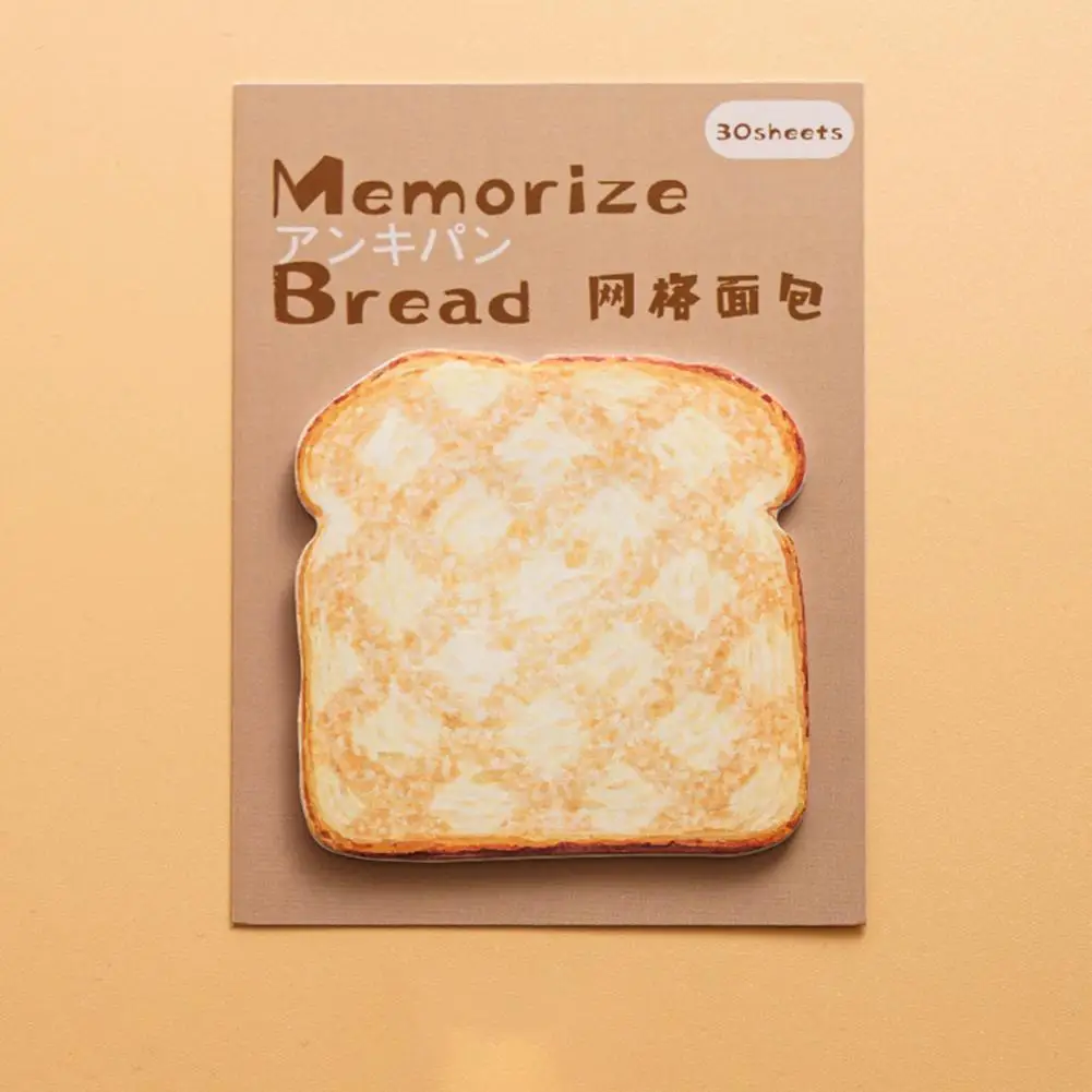 Loaf Sticky Notes Premium Bread Shaped Sticky Notes 30 Sheets Loaf Design Memo Pads for Smooth Writing Leaving for Reliable
