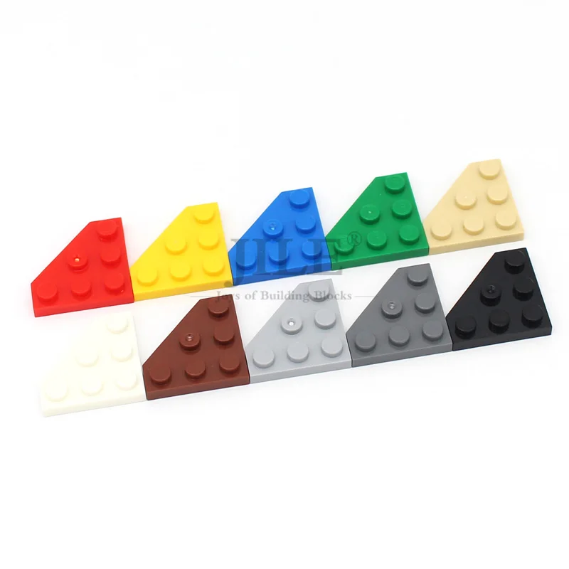 30pcs Moc Wedge Plate 3x3 Cut Corner 5 Sides 6 Holes 2450 DIY Enlighten Building Blocks Bricks Compatible with Assembles Parts