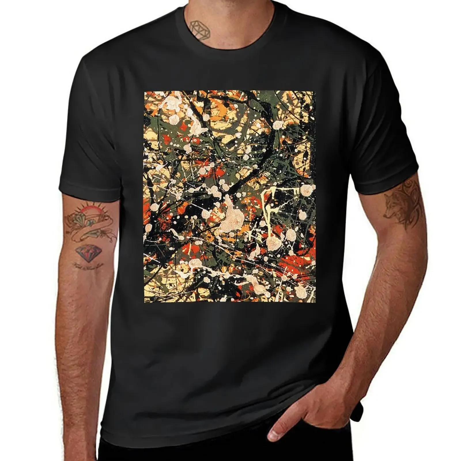 Jackson Pollock T-Shirt graphic t shirt vintage vintage clothes baggy shirts Aesthetic clothing mens cotton t shirts