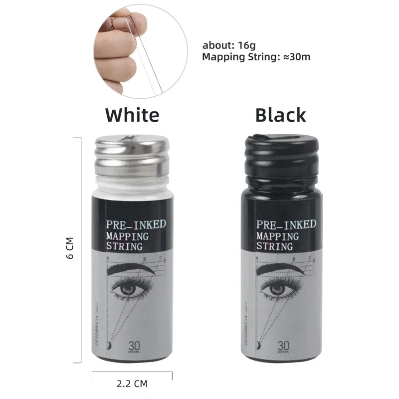 

Microblading Eyebow Make Up Dyeing Thread Permanent Positioning Line Eyebrow Measuring Tools 2pcs Eyebrow Threading 30m Strings