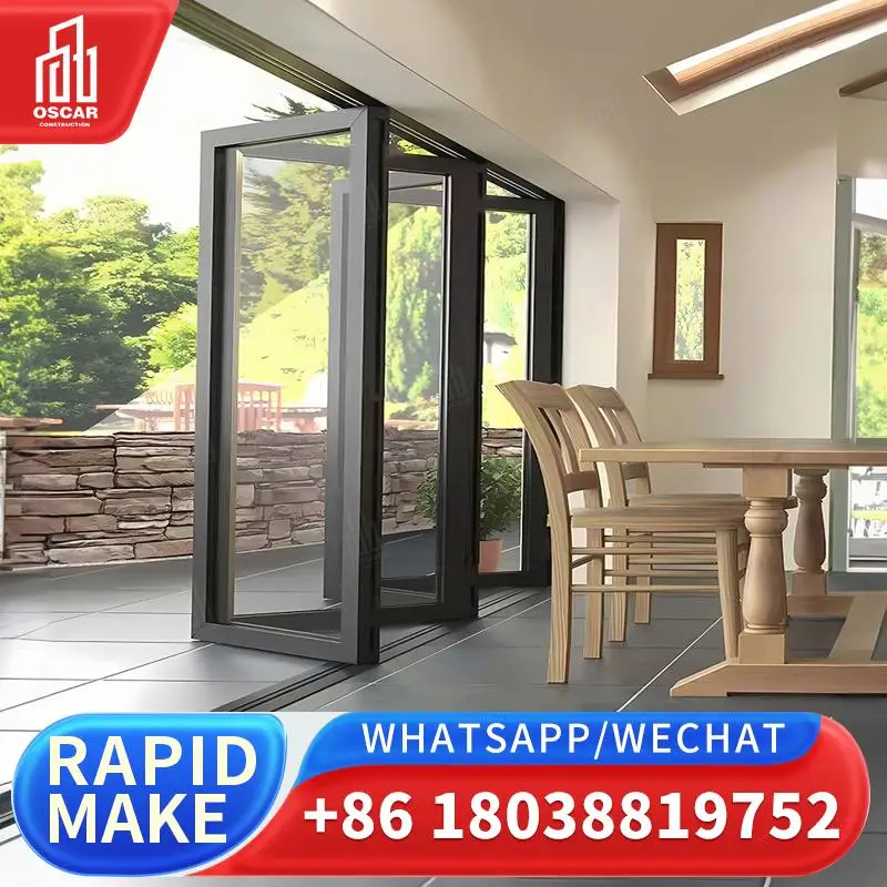 

Настраиваемые заводские алюминиевые двери-гармошки для европейских коммерческих помещений, инновационный дизайн, алюминиевая складная дверь