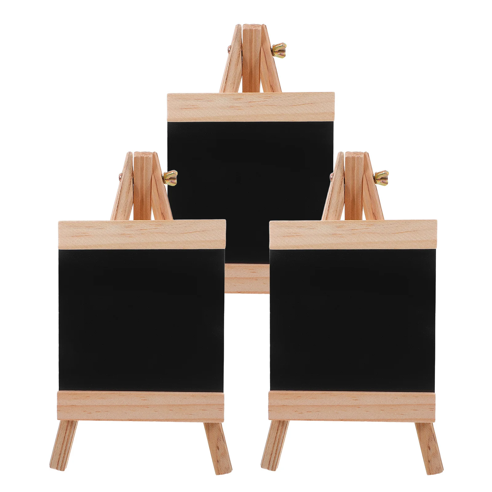 3Pcs Wood Erasable Chalkboard Menu Holders Rustic Natural Finish Sturdy Tabletop Display Boards for Kitchen Bar