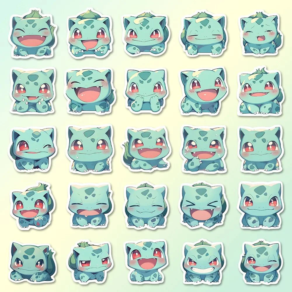 10/20/40/80pcs Cute Pokemon Bulbasaur Anime Stickers Cartoon Decals Laptop Notebook Phone Fridge Bike Graffiti Sticker Kids Toys