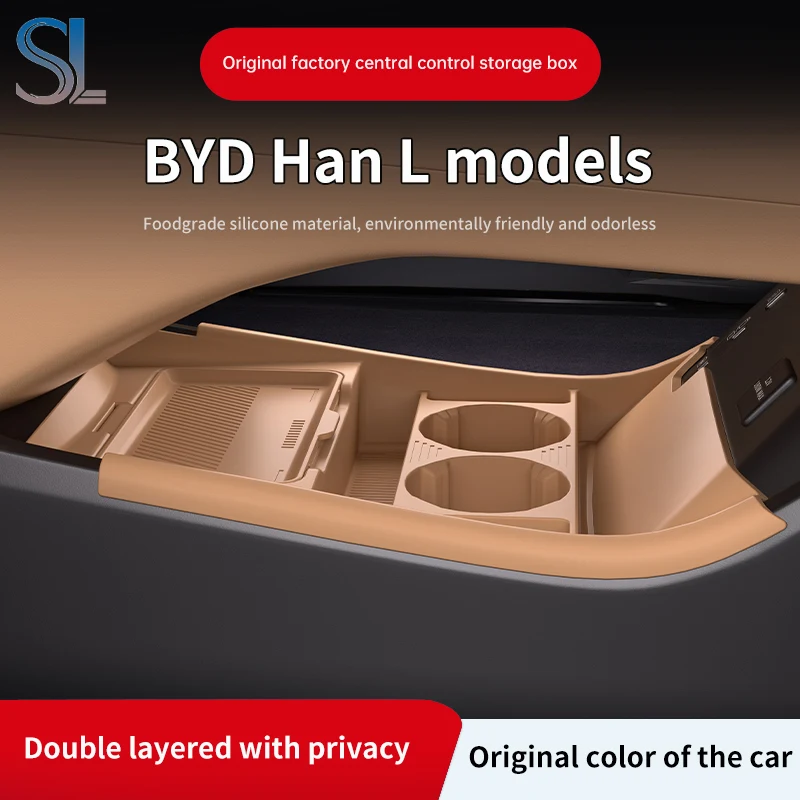 

For BYD Loong Face 2025 Storage Box Center Armrest Hidden Box Cup Holder Organizer Interior Accessories