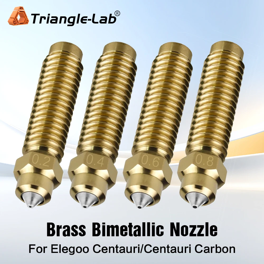 

trianglelab For Elegoo Centauri Brass Bimetallic Nozzle 0.2/0.4/0.6/0.8mm Hotend Nozzles For Centauri Carbon 3D Printer Replacem