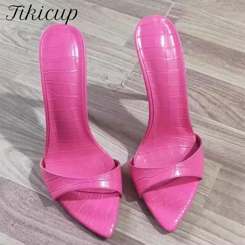 

Сексуальные шлепанцы на высоком каблуке 12 см, модные шлепанцы с открытым носком, женские сандалии, летние сандалии на шпильке с острым носком, повседневная обувь