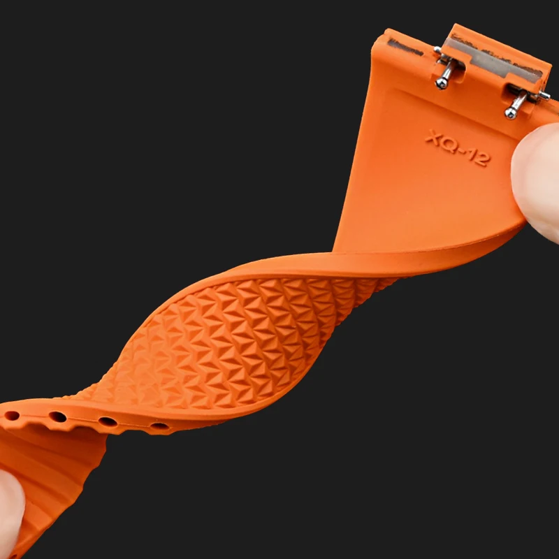 ل تيسو PRX T137 FKM ساعة 11 مللي متر 12 مللي متر الرجال النساء حزام الساعات فلوروروبر سوار الإفراج السريع للطي المشبك حزام معصمه