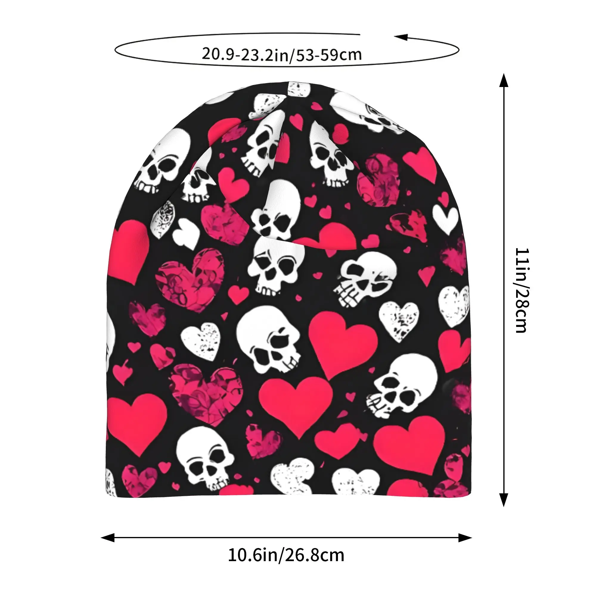 Autumn Styles Bonnet  Men Women's Thin Hat Spooky Scary Love, Skulls And Hearts Summer Cap Hip Hop Skullies Beanies Caps
