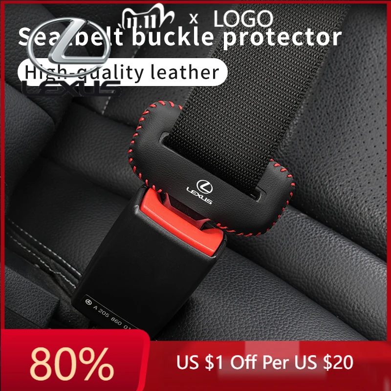 

2026 Hot Interior Stickers Car Seat Belt Flip Leather Buckle Protector For Lexus UX250h RX450h CT200h RX400h NX300h RX350 RX300