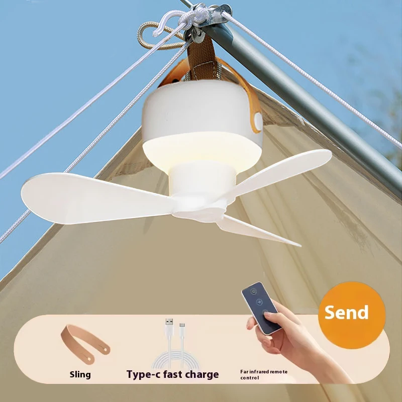 

Portable Ceiling Fans Rechargeable LED Electric Fan Night Lamp 선풍기 Outdoor Camping Fan Hanging Fan Light with Remote Control