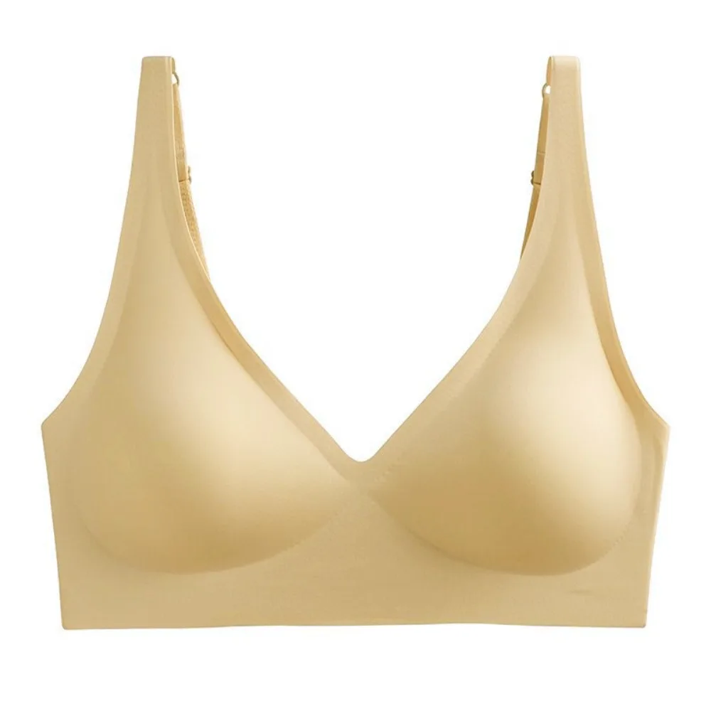 Sweet Close-fitting Seamless Leopard Bra Shockproof Beautiful Back Wireless Bra Lace Underwear for Women Girls