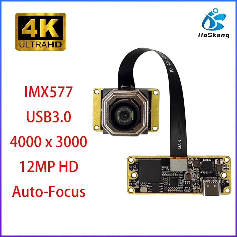 Модуль камеры IMX577 4000x3000 4K 12MP HD USB3.0 Type-C с автофокусом и материнской платой для фотографии документов