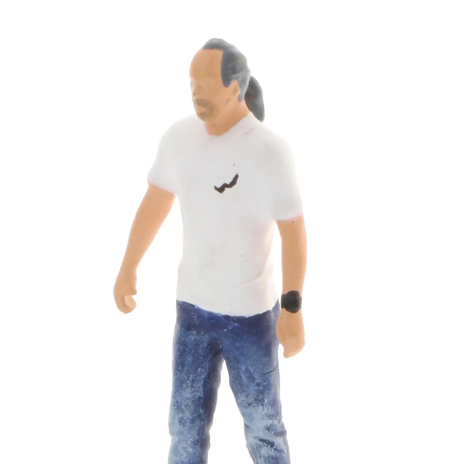 Tiny Character Diorama Hand Painted Figure People Cool Man Road Park Layout for Desktop Decoration