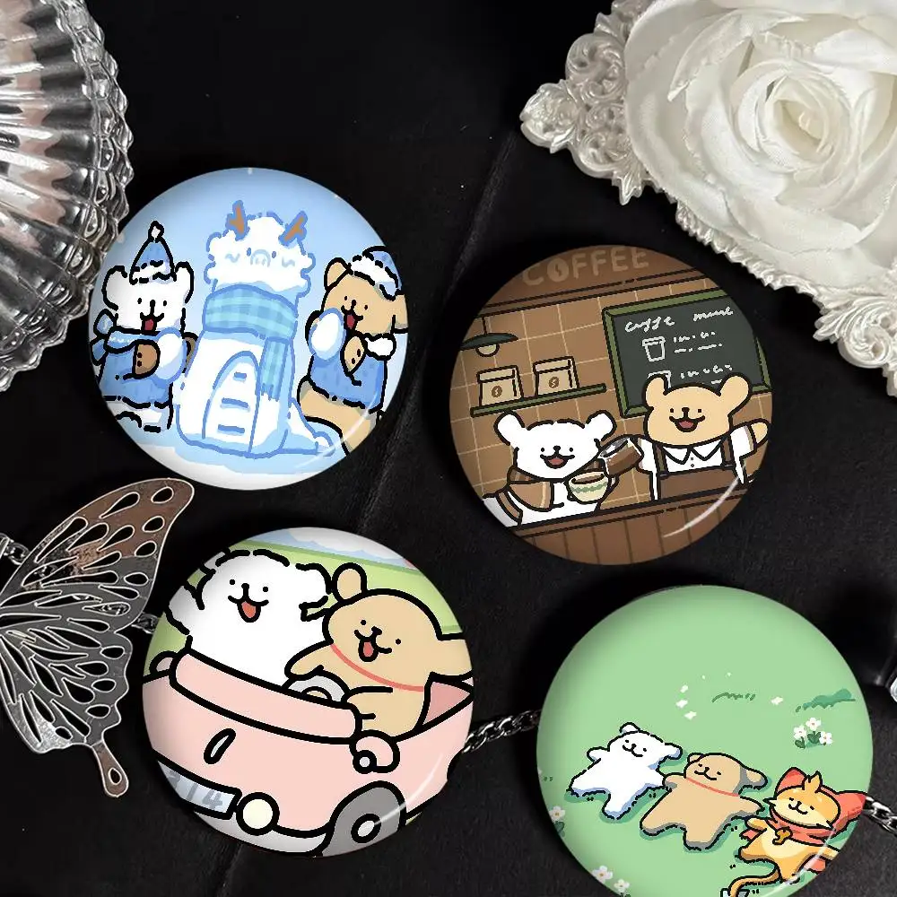 Cartoon M-Maltese Dog 32/44/58MM Customizable Button Pins Cute Funny Creative Badge Jewelry Decor Gifts for Friends