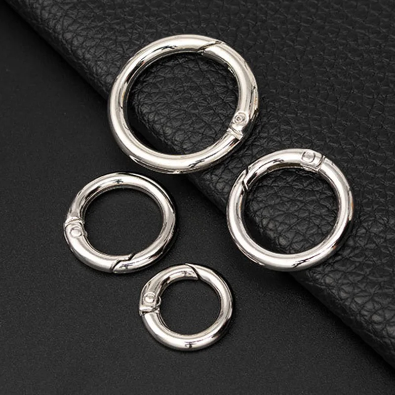 10Pcs Metal O Ring Spring Clasps Openable Round Carabiner Keychain Bag Clips Hook Dog Chain Buckles Connector For DIY Jewelry