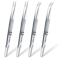 Stainless Steel Tweezers Adjustable Slide lock Antistatic Tweezers Jewelry Making Tool For Electronic Component Repair Tools