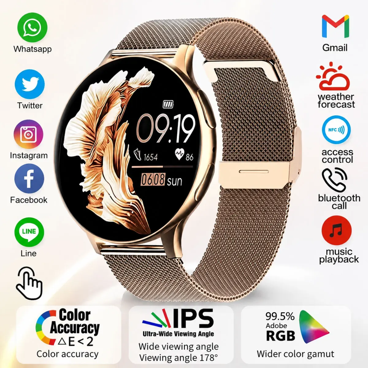 2026 New Women SmartWatch Bluetooth Call Lady Watches Sport Waterproof  Heart Rate Sleep Smart Watch for Women Present Gift ht30