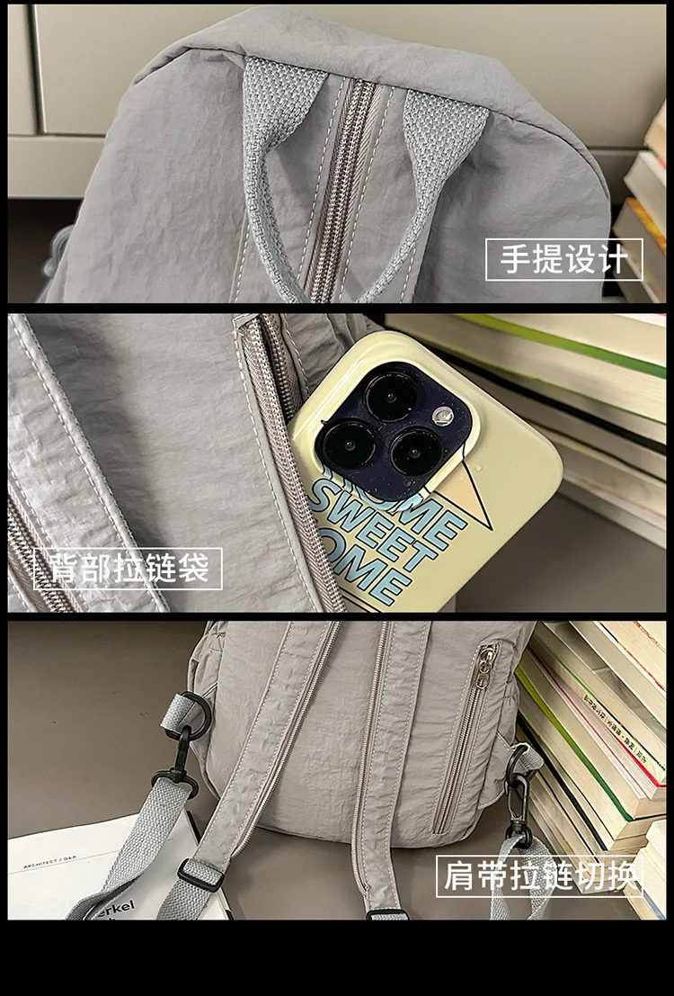 حقيبة مدرسية على ظهره حقيبة مدرسية للطلاب حقيبة ظهر نايلون مقاومة للماء حقائب ظهر للجنسين للركاب والسفر حقيبة رياضية خارجية #5