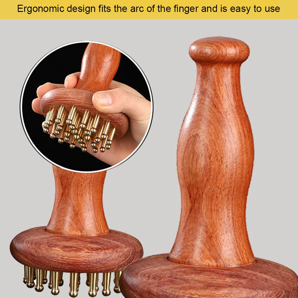 Professional Facial Gua Sha Tool, Brass & Rosewood Massager for Face Eye Neck, Anti-Aging Skin Care, Lymphatic Drainage