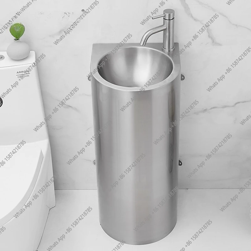 

Stainless steel column basin, kindergarten, primary school outdoor integrated washbasin, small floor-to-ceiling washbasin