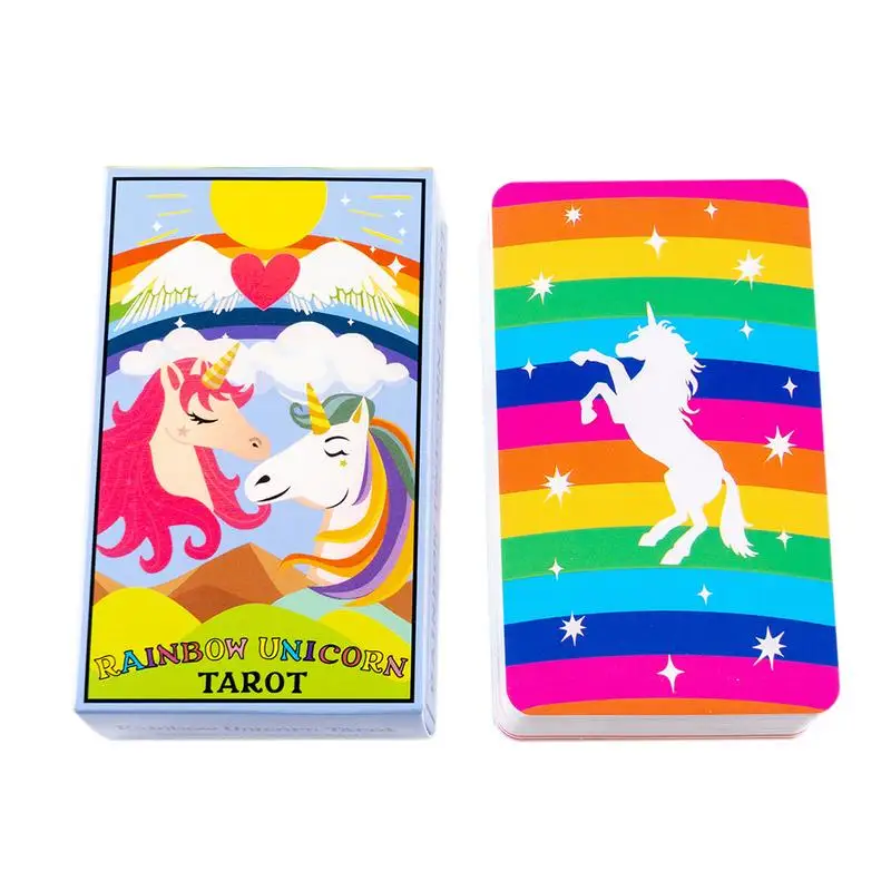 Tarot cheval arc-en-ciel mystérieux, jeu de cartes de fête, oracle, pour la famille et les amis