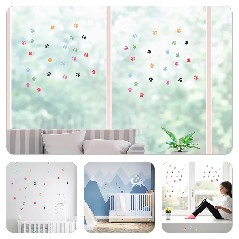 

6 Footprint Stickers Self-Adhesive Paper Paw Labels for Childrens Parties Teacher Rewards Candy Bag Sealing Notebook