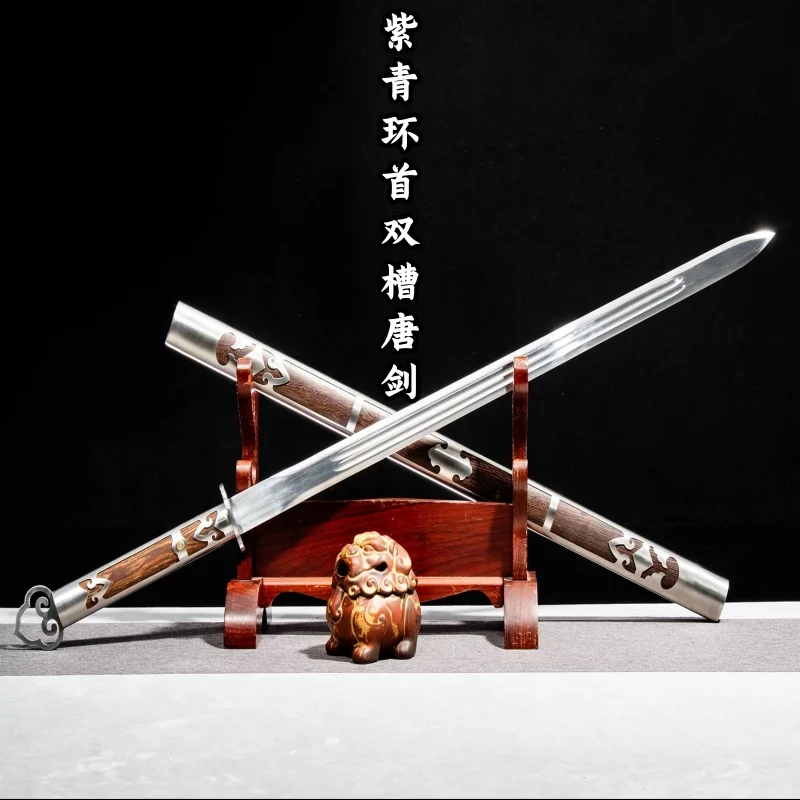 Longquan City High Manganese Steel Integrated Tang Heng Sword and Art Performance Ancient Style Collection Ornament