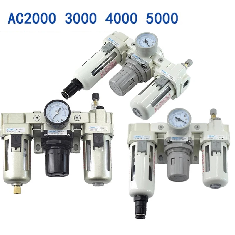 

AC2000-02 AC3000-03 D AC4000 AC5000（AF+AR+AL) Air Source Processor Automatically Water Drainage SMC Type Air Source Three-Piece