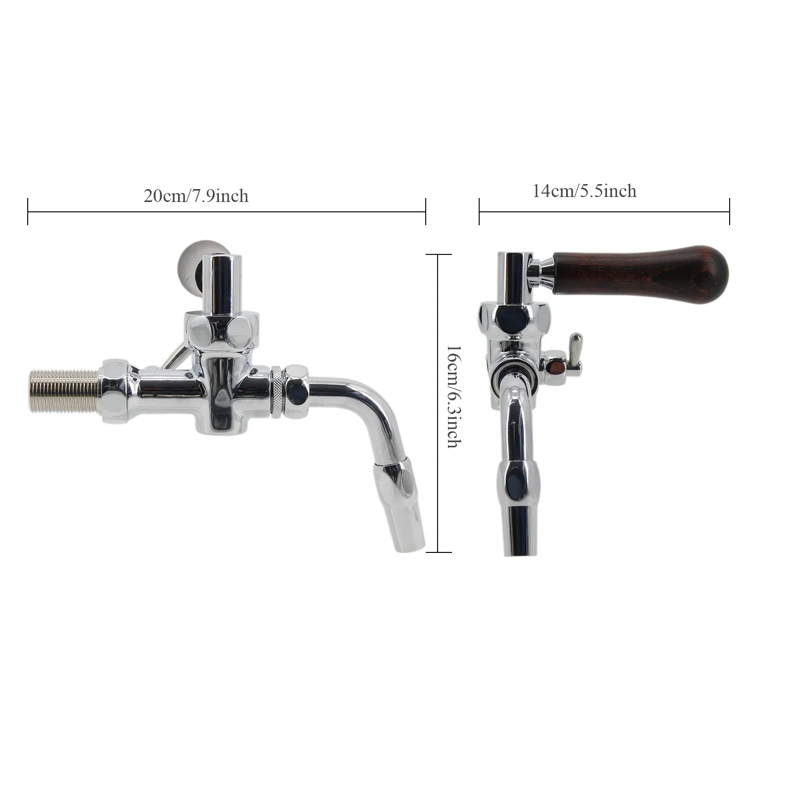 Czech Style Side Pull Beer Tap Pilsner Faucet G5/8, Flow Control Craft Beer Draft Faucet